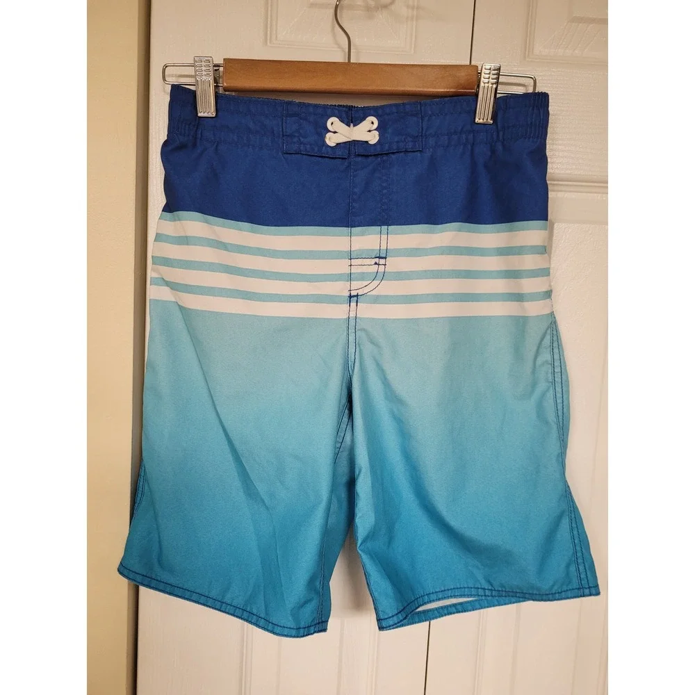 Old Navy Boys Blue Ombre‎ Striped Swim Trunks/Board Shorts Size XL 14-16